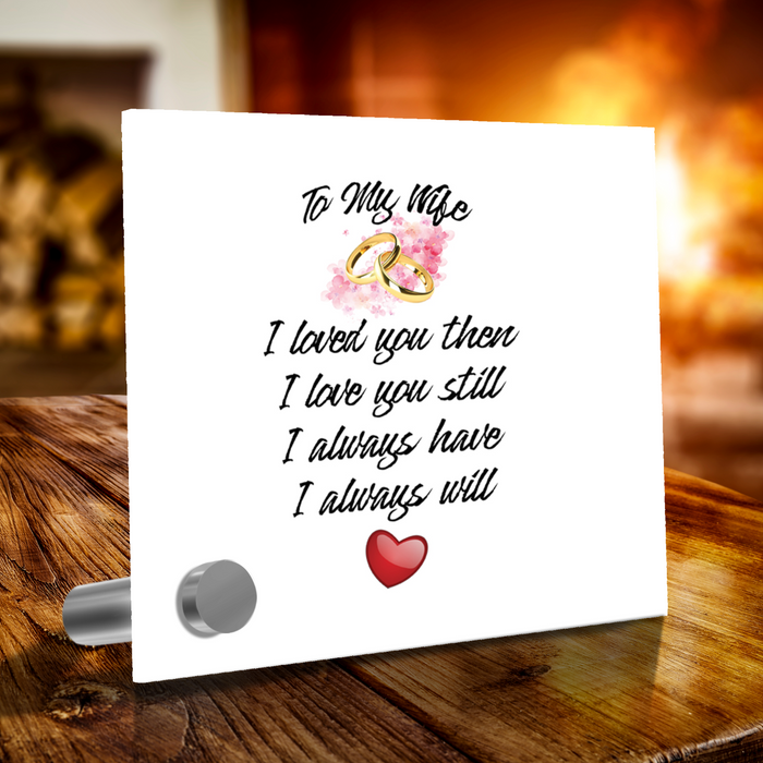 To My Wife - Glass Message Display and Choice of Gorgeous Pendant in Multi Styles - Shipping Included