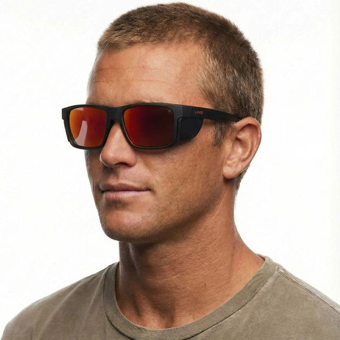 Tradie X Safety, Matte Black/Red Mirror Polarised Lenses