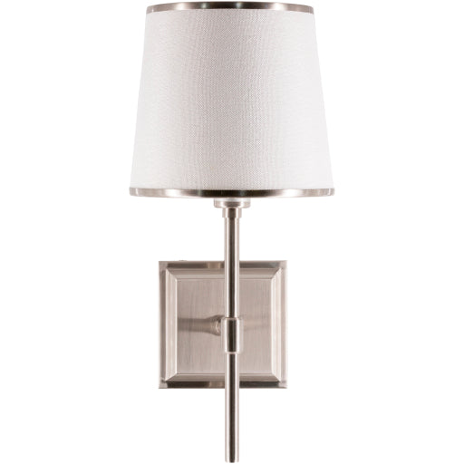 Transitional Silver Sconce with Crisp White Shade
