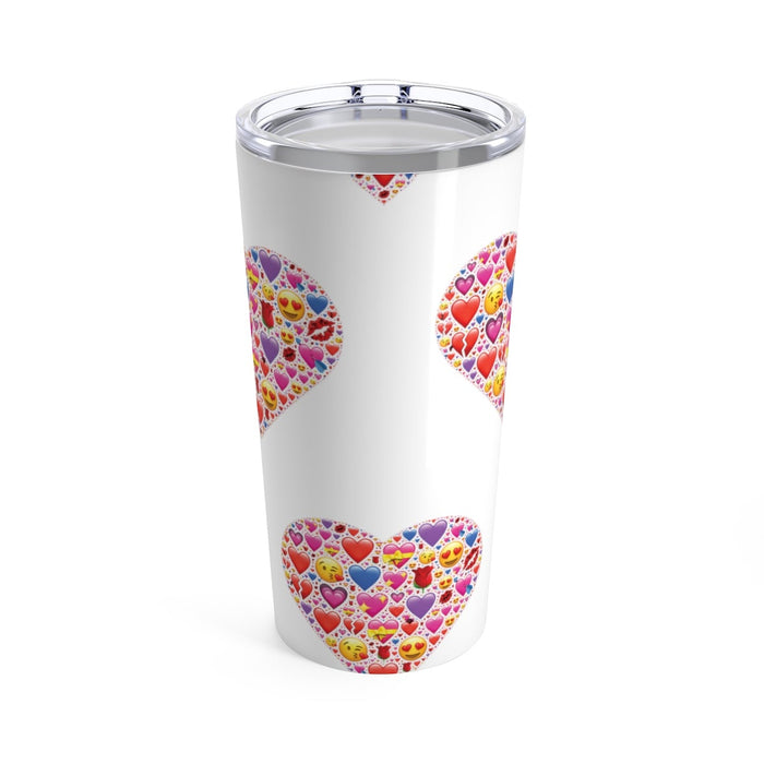 Tumbler HEART EMOTICON Hearts Pattern Insulated 20 oz Coffee Lover   Unisex Shipping Included