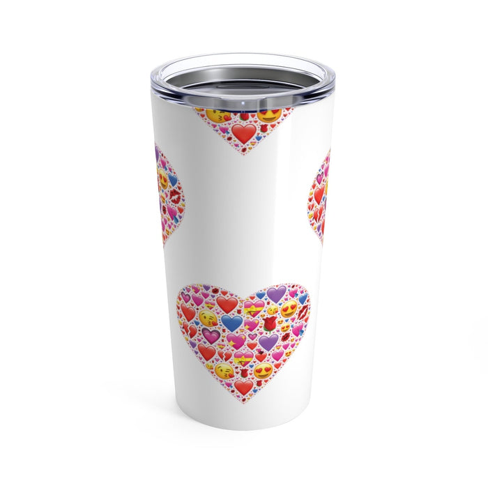 Tumbler HEART EMOTICON Hearts Pattern Insulated 20 oz Coffee Lover   Unisex Shipping Included