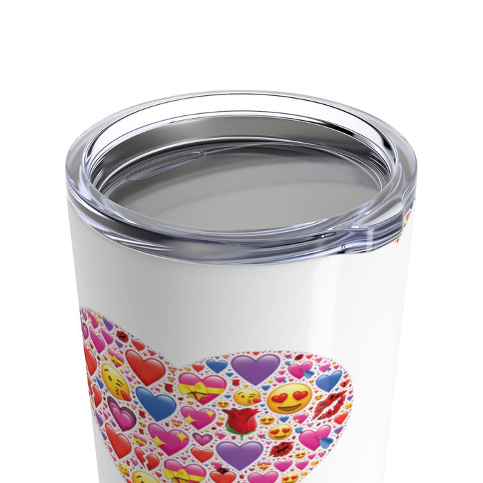 Tumbler HEART EMOTICON Hearts Pattern Insulated 20 oz Coffee Lover   Unisex Shipping Included