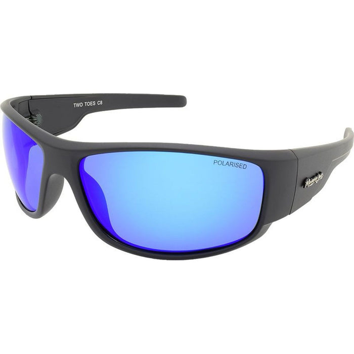 Two Toes, Matte Black/Ice Blue Mirror Polarised Lenses