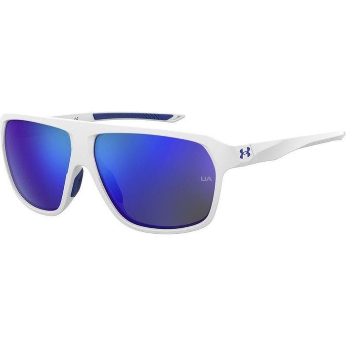 UA Dominate, Matte White/Blue Mirror Lenses
