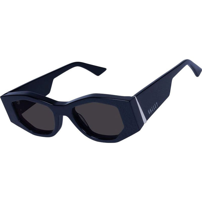 Valiant, Gloss Black with Silver Metal Trim/Black Lenses