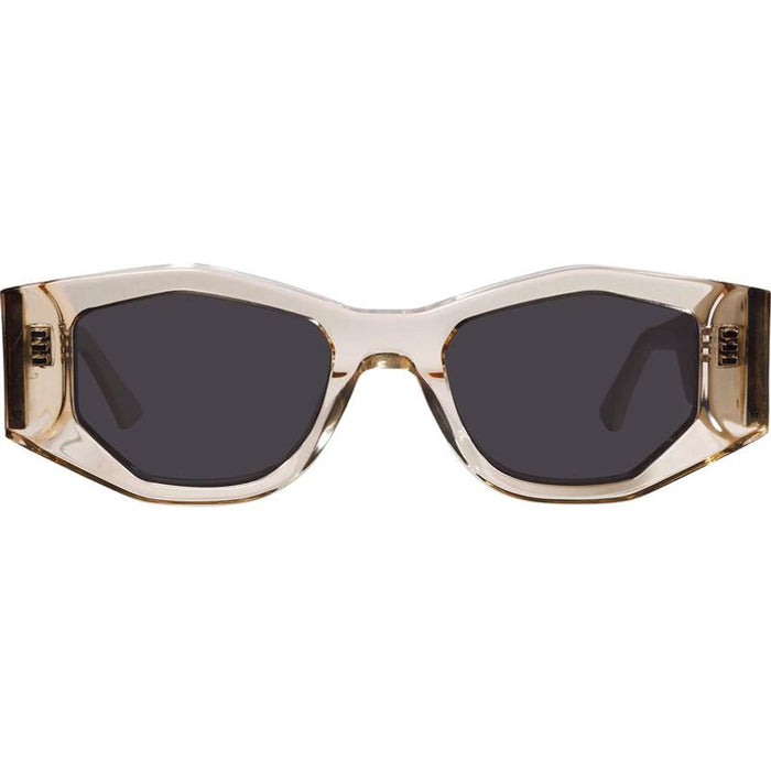 Valiant, Transparent Amber with Gold Metal Trim/Black Lenses