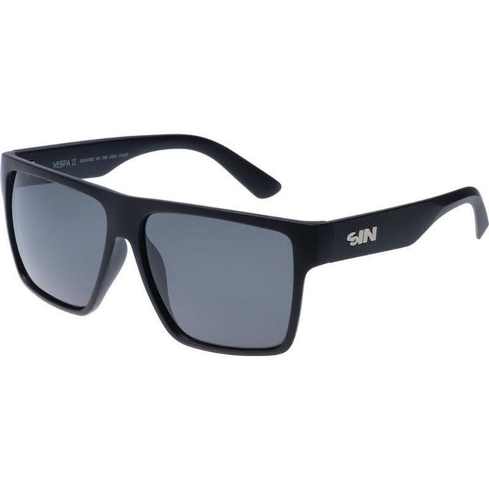 Vespa II, Matte Black/Grey Polarised Lenses