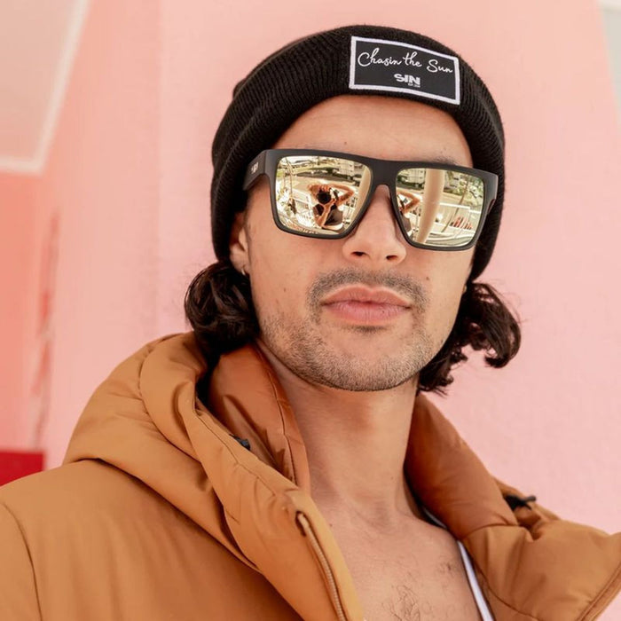 Vespa II, Black/Gold Flash Mirror Polarised Lenses