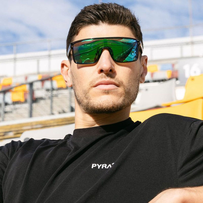 Vortex, Crystal Dark Grey/Green Mirror Polarised Lenses