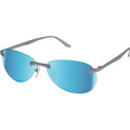 Voyager, Satin Chrome/Blue Water Mirror Polarised Lenses