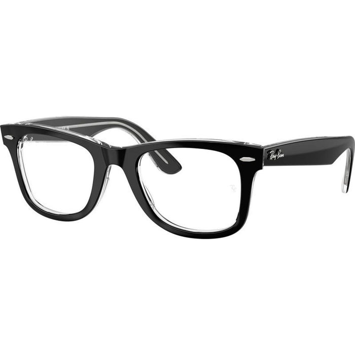 Wayfarer Ease RX4340V, Black on Transparent/Clear Lenses