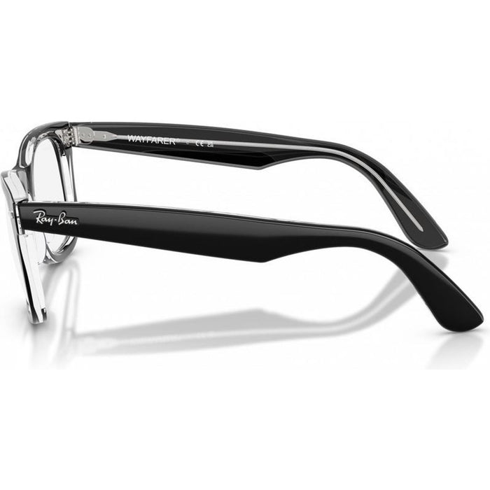 Wayfarer Ease RX4340V, Black on Transparent/Clear Lenses