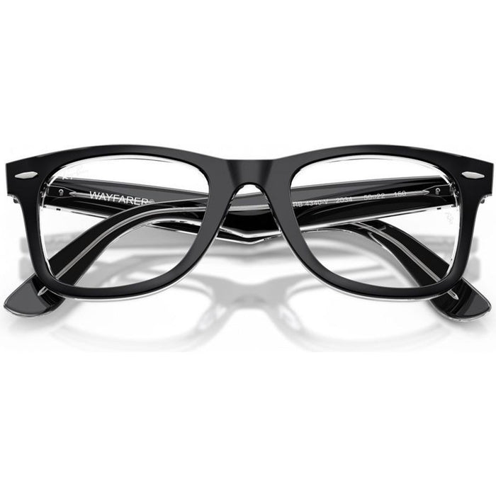 Wayfarer Ease RX4340V, Black on Transparent/Clear Lenses
