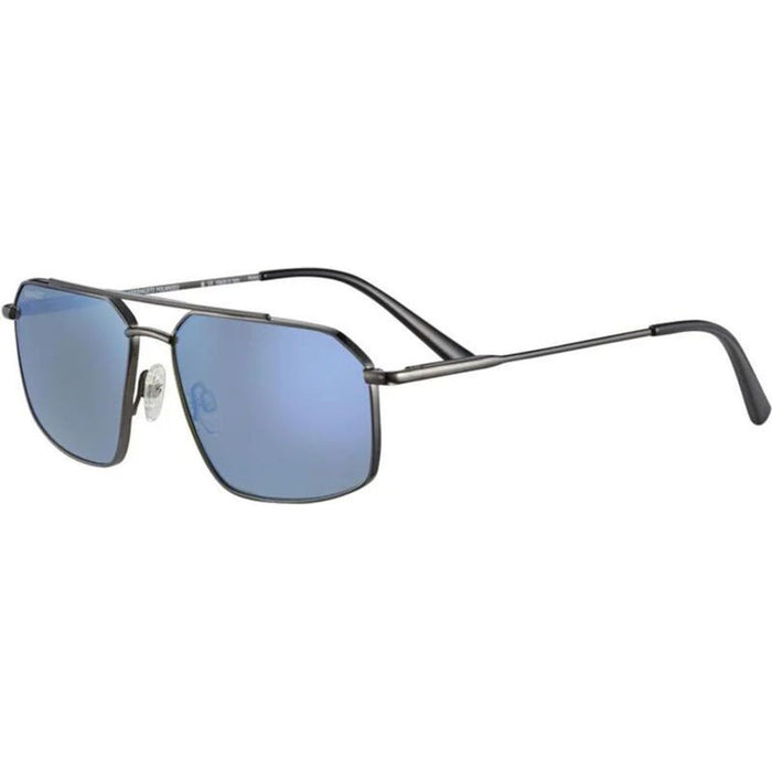 Wayne, Shiny Dark Gunmetal/555nm Blue Photochromic Polarised Glass Lenses