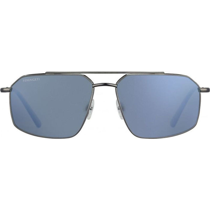Wayne, Shiny Dark Gunmetal/555nm Blue Photochromic Polarised Glass Lenses