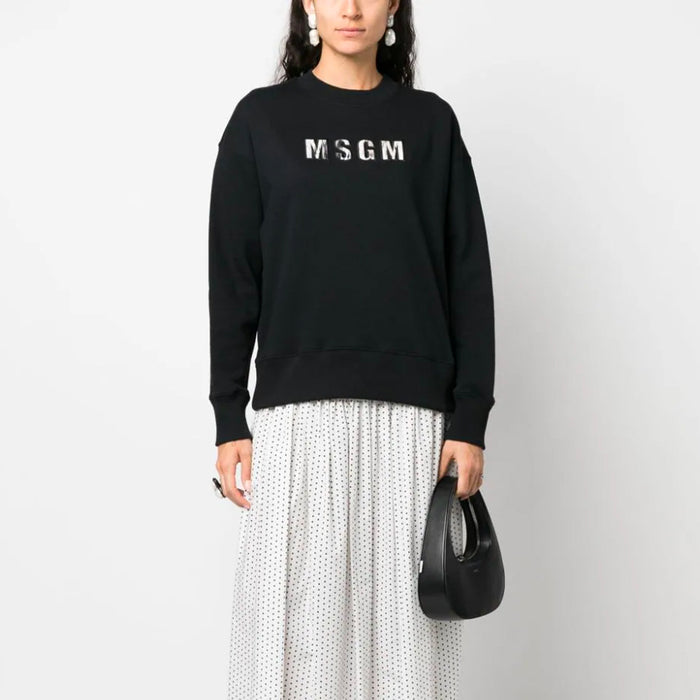 Women's Msgm Lynx Printed Sweatshirt Black