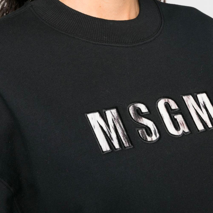 Women's Msgm Lynx Printed Sweatshirt Black