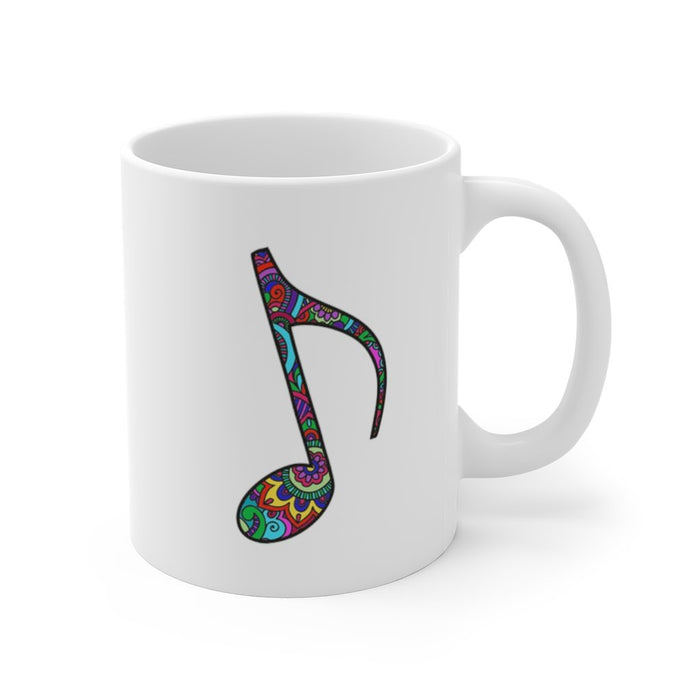 Zentangle Colorful Quarter Note Mug 11oz/15oz Singer Musician Gift Unisex Shipping Included