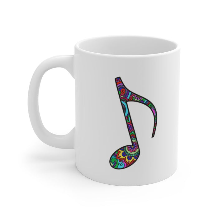 Zentangle Colorful Quarter Note Mug 11oz/15oz Singer Musician Gift Unisex Shipping Included