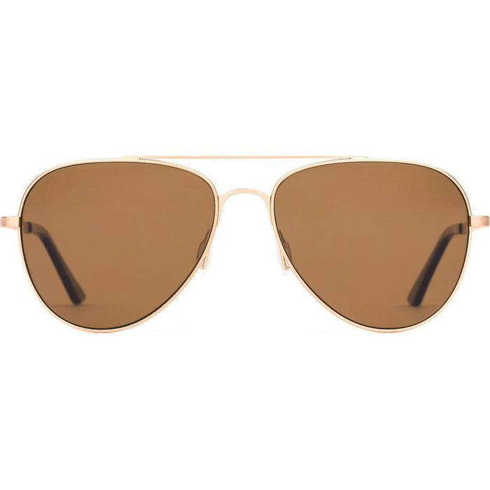 Zeppelin, Brushed Gold and Eco Dark Tort/Brown Glass Polarised Lenses
